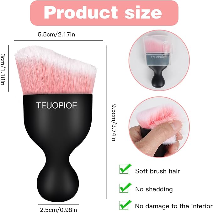 Car Interior Cleaning Brush, Car Duster Interior,Car Detailing Brush Dusting Brush,Car Interior Cleaning Tool, Auto Soft Hair Car Brush,Auto Interior Dust Brush for Air Vents(Pink White)