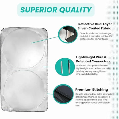 Windshield Sun Shade | Compatible for Chevrolet Trailblazer (2021-2026) | Certified 99.87% UVB & 99.02% UVA Car Sun Shade. Award Winning Sunshade - Patented Technology | Car Shades by Kinder Fluff