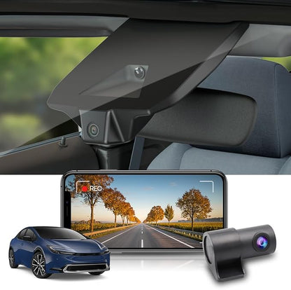 Fitcamx Front 4K+Rear 1080P Dash Cam Adapts for Toyota Prius 2023-2026 & Prime Plug-in Hybrid (XW60), OEM Look, Dual HD Video, Built-in WiFi & APP, Loop Recording, G-Sensor, Easy to Use, 128GB Card