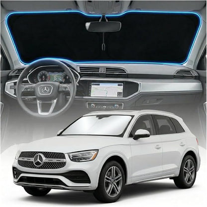 for Mercedes Benz GLC Sun Shade Windshield Cover - Custom Fit GLC 260 GLC 300 GLK-Class Accessories 2016-2024 2025 Sunshade Foldable UV Protection & Heat Shield Sun Visor Accessories