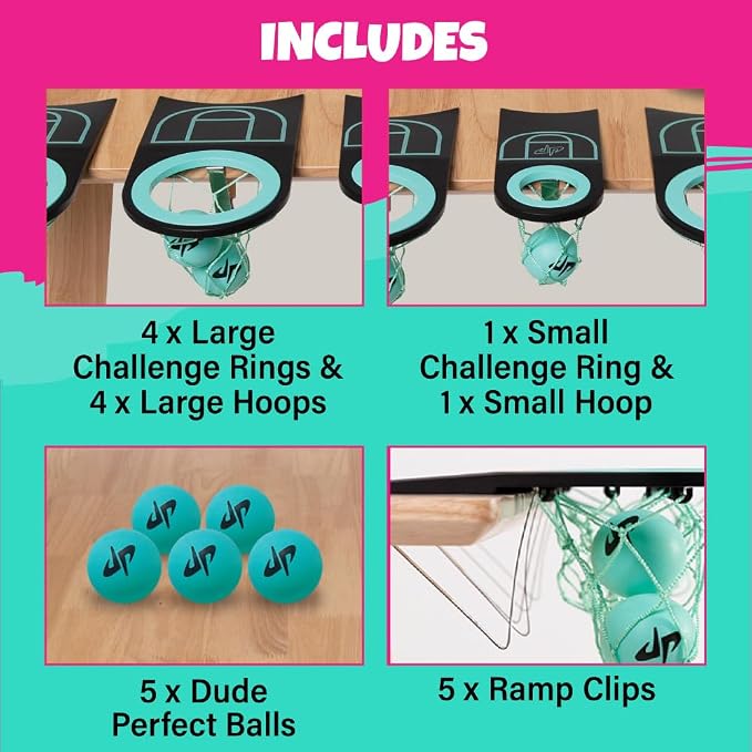 Dude Perfect Sticky Tic Tac Toe & Tabletop Roll Set | Indoor & Outdoor Games, Perfect Fun for Family Game Night & Parties, Birthday for Children, Kids & Adults | Ages 4+ & 6+ (Single)