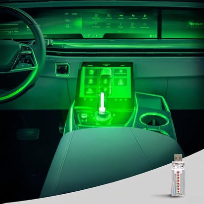 Mini USB Touch Control LED Ambient Light -4 Lighting Modes (Stable/dimmable SOS, Slow Flash, Breathing) Suitable for car interiors, Homes, Camping, and Party Decorations (Green)