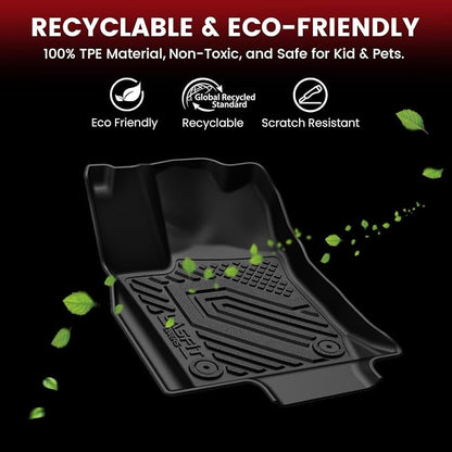 LASFIT Floor Mats&Trunk Mat&Backrest Mats for Dodge Durango 2013-2026, Fit 2nd Row Bench Seat(7seats), Not for 2nd Row Bucket Seat(6seats/5 Seats), All Weather TPE Custom Fit Cargo Liner, Black