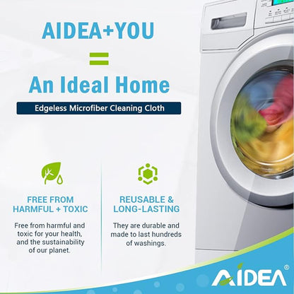 AIDEA Microfiber Cleaning Cloth, 800PK, Soft Absorbent Rags, Microfiber Towels for Cars, Kitchen Towels, Dusting Cloth for Home, Window, Cleaning Supplies, 12"×12"
