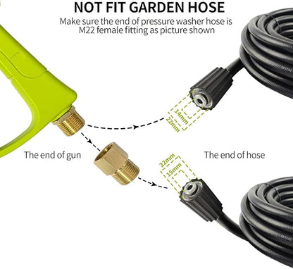 ESP Car Wash Foam Gun High Pressure Car Washer Household Water Gun Foam Generator Washing Blaster 5 Nozzle Tip M22 Adapter with 1 Liter Bottle Washing Mitts Towel