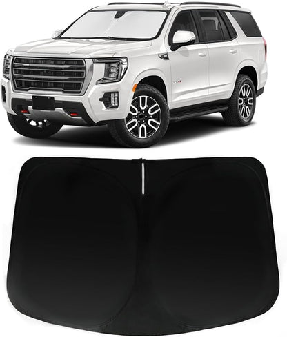 Windshield Sun Shade for 2021-2025 GMC Yukon (for Yukon Yukon XL Yukon Denali), Car Front Window Sunshade with 240T Sun Visor Protector Blocks UV Rays Heat Sun Shield Accessories