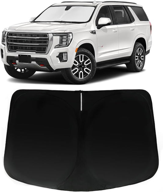 Windshield Sun Shade for 2021-2025 GMC Yukon (for Yukon Yukon XL Yukon Denali), Car Front Window Sunshade with 240T Sun Visor Protector Blocks UV Rays Heat Sun Shield Accessories