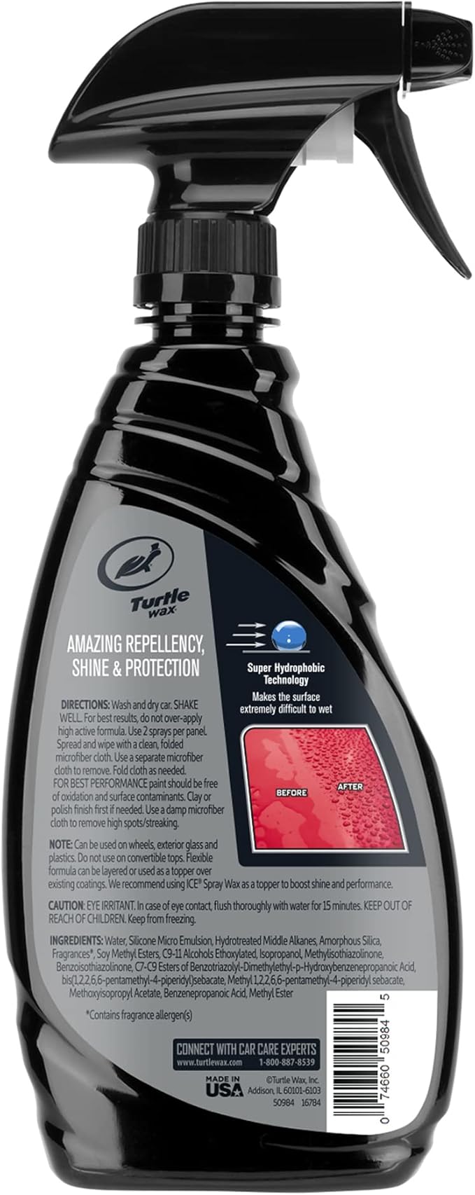 Turtle Wax ICE Seal N Shine, Car Wax Sealant, High Gloss Shine, Insane Water Beading and Durable Paint Protection, Carnauba Wax Infused, For Paint, Wheels, Glass, Plastics and More, 16oz (Pack of 1)