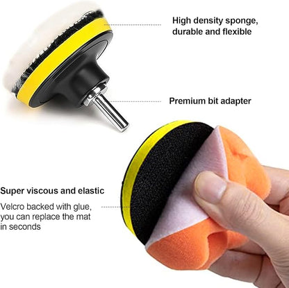 22 Pcs Polishing Pads Kit,3 Inch Sponge Buffing Pads,Buffer for Car Detailing, Polishing Wheel for Drill,Car Buffer Polisher Kit Drill Buffing Kit for Car Polishing, Waxing, Sealing Glaze