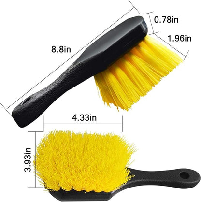 2 Set Wheel & Tire Brush Cleaner for Car, FineGood Wheel Brushes for Cleaning Wheels Auto Wheel Cleaning Brush Bristle Brush Cleaning Tools