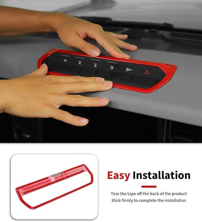 JWWY Interior Trim Kit Auto Interior Dress-Up Kit Decor Set Center Console Gear Shift Dashboard Panel Door Handle AC Rearview Vent Adjustment Cover Trim for 2021-2026 Ford Bronco Accessories 14pcs Red