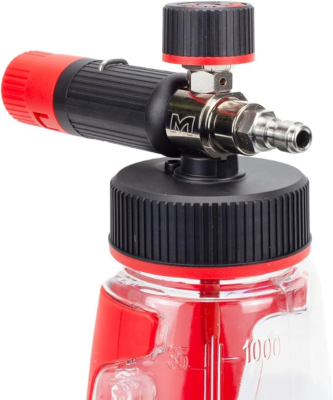 Maxshine Foam Cannon V2 | 1L Bottle with 1/4” Quick Disconnect & Brass Fittings | Adjustable Spray Pattern for Thick Clinging Foam | Professional Car Wash Pre-Soak & Auto Detailing Tool