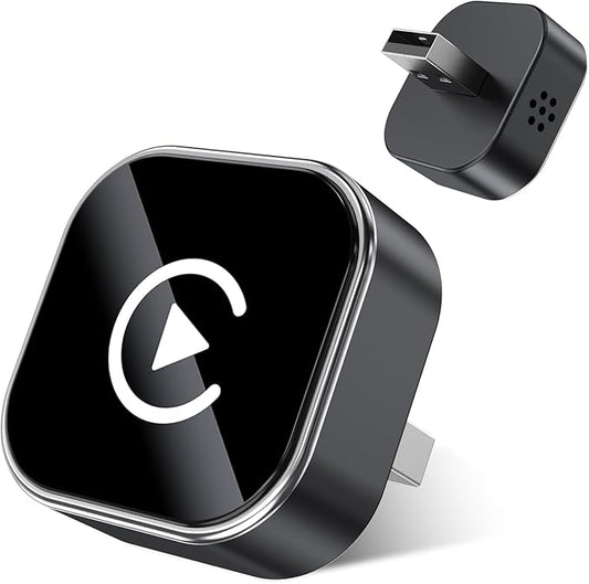 2026 Upgraded mini 2-in-1 Wireless CarPlay Adapter - Fast Auto-Connect,carplay Wireless adapters,Stable Connection, Mini Size Plug & Play Adapter for iPhone & Android Auto Compatible Cars(Black)