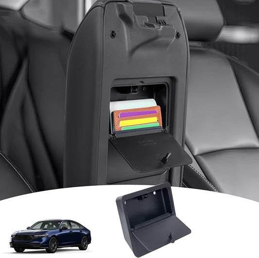 PIMCAR Center Console Hidden Organizer for 2026 2025 2024 2023 Honda Accord LX EX Sport EX-L Sport-L Touring Hybrid Armrest Box Secret Compartment One-Touch Hidden Storage Accessories