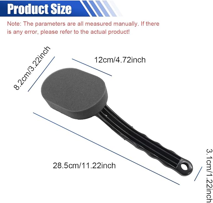 Tire Shine Applicator Brush, High-Density Sponge Tire Dressing Applicator Pad with Curved Long Handle, Multipurpose Detachable Car Detailing Cleaning Accessories (1PC)