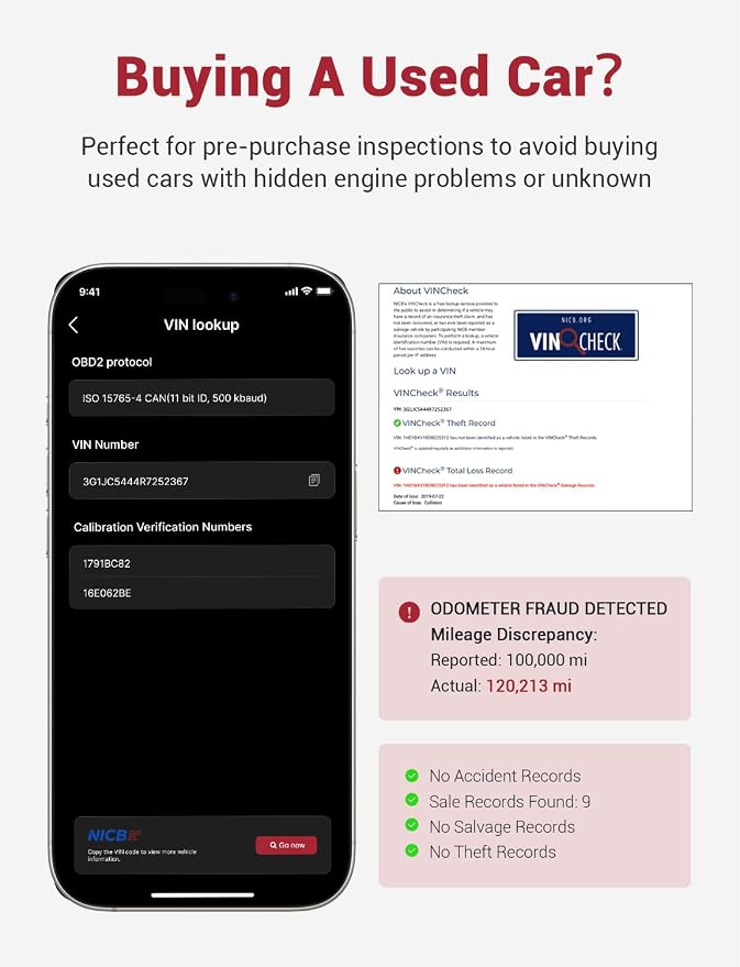Rocco Pro OBD2 Scanner Bluetooth for iPhone & Android, No Subscription, Full System Car Diagnose with AI Repair Guide, ABS/SRS/Transmission Code Reader, Used Car Inspector, Vehicles 1996+