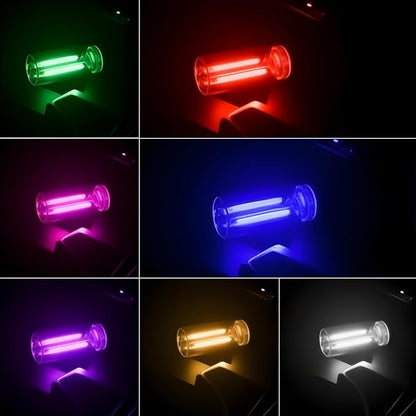 2PCS USB Lights for Car, Touch Dimmable Retro Car Lamp Interior LED Ambient Lighting, Portable Mini Glass Bottle LED Bulb Night Light for Vehicle Bedroom Hallway Camping Holiday Decoration (Green)