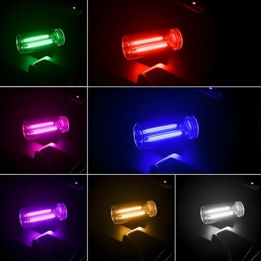 2PCS USB Lights for Car, Touch Dimmable Retro Car Lamp Interior LED Ambient Lighting, Portable Mini Glass Bottle LED Bulb Night Light for Vehicle Bedroom Hallway Camping Holiday Decoration (Green)