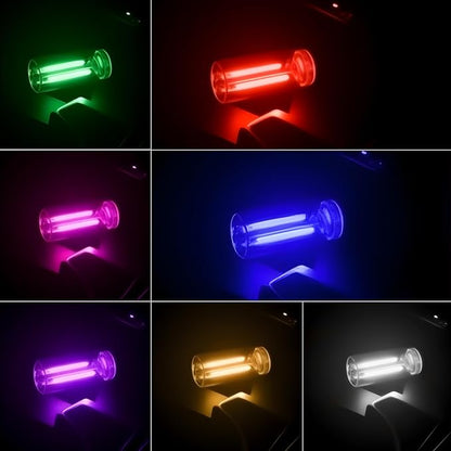 2 PCS Car USB Lights, Plug-in Retro Car Atmosphere Lamp with Touch Dimmable, Portable Mini Glass Bottle LED Bulb Night Lights for Vehicle Bedroom Hallway Camping Holiday Decoration (Purple)