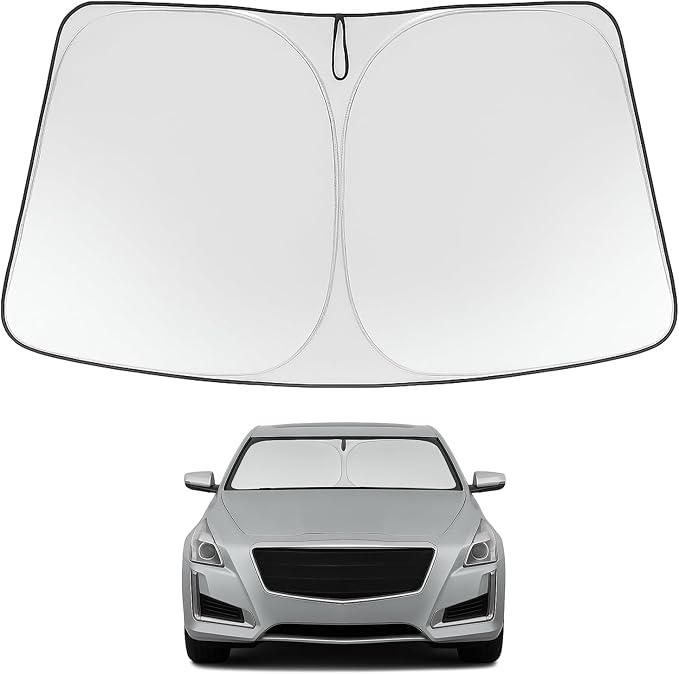Proadsy 2026 Upgrade Windshield Sun Shade Custom Fit 2014-2019 Cadillac CTS Foldable Front Sunshade Protector Sun Visor Blocks UV Rays Keep Car Cooler