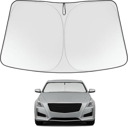 Proadsy 2026 Upgrade Windshield Sun Shade Custom Fit 2014-2019 Cadillac CTS Foldable Front Sunshade Protector Sun Visor Blocks UV Rays Keep Car Cooler