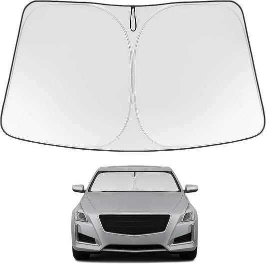 Proadsy 2026 Upgrade Windshield Sun Shade Custom Fit 2014-2019 Cadillac CTS Foldable Front Sunshade Protector Sun Visor Blocks UV Rays Keep Car Cooler