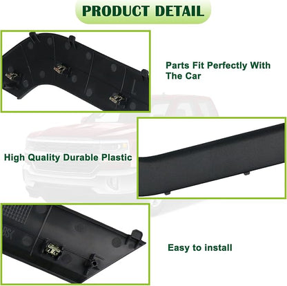 Door Armrest Cover Trim Front Left Driver Side Door Panel Arm Rest Bezel Black Compatible with 2014-2020 Chevrolet Chevy Silverado GMC Sierra Replaces 23291499 22824676