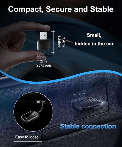 TRPYD Wireless CarPlay Adapter 2025 Upgraded, Plug and Play, No Latency, Converts Factory Wired to Wireless, Compatible with iPhone (iOS 10 and Above) for Cars 2016+ - Black