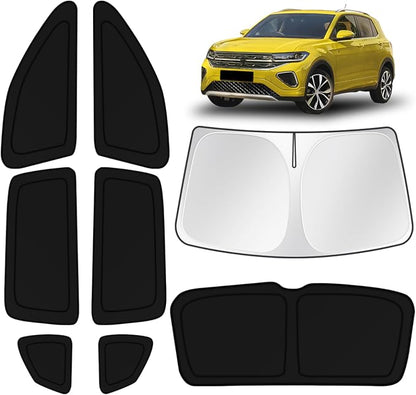 KUST Car Window Shades for Volkswagen Tiguan 2018 2019 2020 2021 2022 2023 Windshield Sun Shade Side Window Cover UV Block Privacy Protection Accessories for Camping Blackout Rear Back Full Set 8PCS