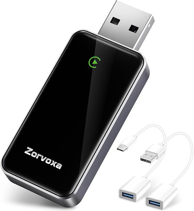 2026 Wireless Carplay Adapter for iPhone,3 Second Auto Connect, No Screen delay, Ultra Mini Design,Plug & Play By USB-A/Type-C Compatible with iOS 10+ and Cars with Factory Wired CarPlay