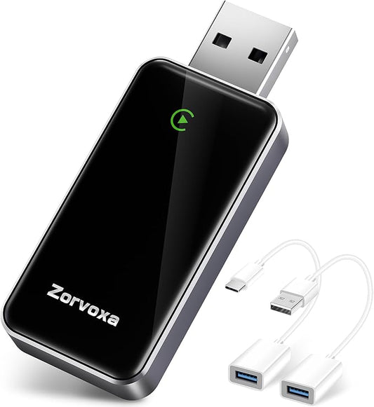 2026 Wireless Carplay Adapter for iPhone,3 Second Auto Connect, No Screen delay, Ultra Mini Design,Plug & Play By USB-A/Type-C Compatible with iOS 10+ and Cars with Factory Wired CarPlay