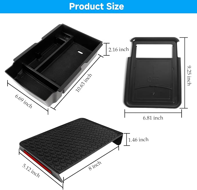 3PCS Center Console Organizer Compatible with Honda CRV 2026 2025 2024 2023 Accessories Hybrid (Include HEV) Armrest Hidden Storage Box Center Console Tray