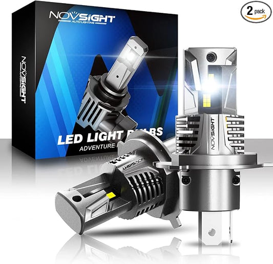 NOVSIGHT H13 Fog Light Bulbs - 700% 30,000LM Brighter 6500K Cool White Light Bulbs, 1:1 Design with Cooling Fan, IP68 Waterproof,Plug and Play,Pack Of 2