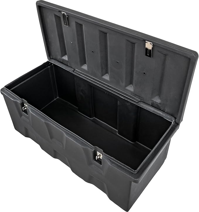 Buyers Products 1712240 Black Poly All-Purpose Storage Chest , 6.3 cu. ft, Made In The USA, Dent-Resistant Lockable Storage Box for Truck, Trailer, Dock, or Deck, High-Density Polyethylene