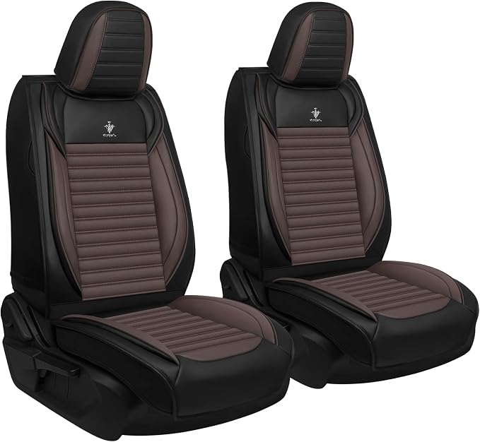 Seat Covers Fit for Nissan Rogue 2015-2026, Breathable and Comfortable Leather Car Seat Cover, Standard Waterproof Cushion Cover Auto Interior Accessories (Black Brown)