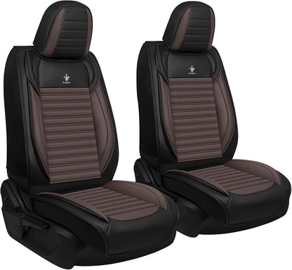 Seat Covers Fit for Nissan Rogue 2015-2026, Breathable and Comfortable Leather Car Seat Cover, Standard Waterproof Cushion Cover Auto Interior Accessories (Black Brown)