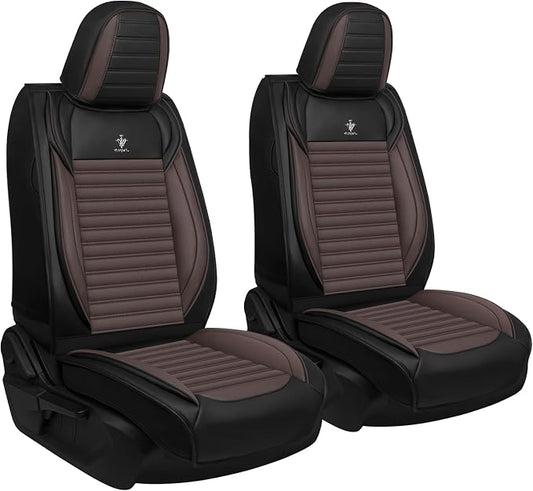 Seat Covers Fit for Nissan Rogue 2015-2026, Breathable and Comfortable Leather Car Seat Cover, Standard Waterproof Cushion Cover Auto Interior Accessories (Black Brown)
