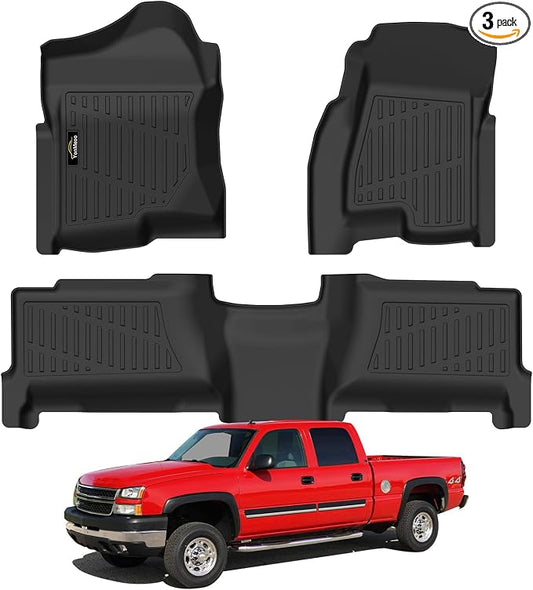 Floor Mats 1999-2006 for Chevy Silverado & GMC Sierra Crew Cab 1500 2500 2500HD 3500HD, 2007 Silverado GMC Sierra Classic Body, 2000-2006 Suburban/Yukon XL/Escalade ESV (2nd Row Bench Seat Only)