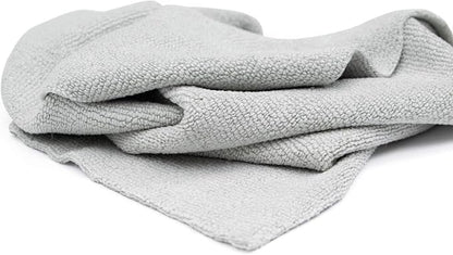 The Rag Company - The Edgeless Pearl - Professional Microfiber Detailing Towel for Ceramic Coating, Leveling & Sealant Removal, Scratch-Free & Tagless, 320gsm, 16x16 inches, Ice Grey - 12-Pack