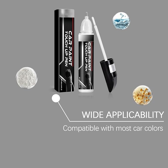 White Car Touch Up Paint Pen, Color Accurate Car Scratch Repair for Cars, 2-in-1 Auto Paint Scratch Remover, Fast Dry, Easy to Use, Long Lasting, Universal for Most Vehicles