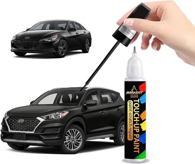 Black Noir/Space Black (NKA/MJB) Touch Up Paint For Hyundai Exact Match-Chips and Nicks 2 in 1 Car Paint Pen Scratch Rapair for Accent/Creta/Elantra/TUCSON/SANTA