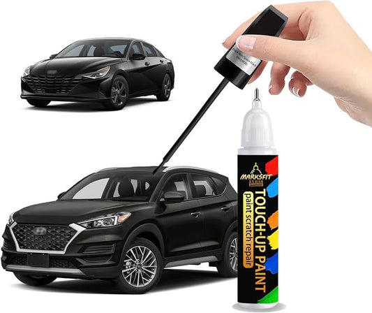 Black Noir/Space Black (NKA/MJB) Touch Up Paint For Hyundai Exact Match-Chips and Nicks 2 in 1 Car Paint Pen Scratch Rapair for Accent/Creta/Elantra/TUCSON/SANTA