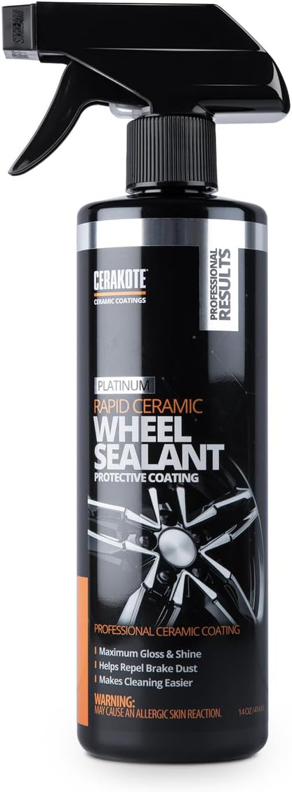 CERAKOTE Rapid Ceramic Wheel Sealant - Ceramic Spray Coating for Wheels - Quick and Easy to Apply - Repels Brake Dust – Extremely Hydrophobic