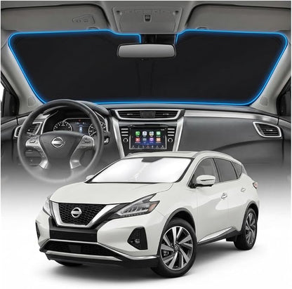for Nissan Murano Sun Shade Windshield Cover - Custom Fit Murano Accessories 2015-2023 2024 Sunshade Foldable UV Protection & Heat Shield Sun Visor Accessories