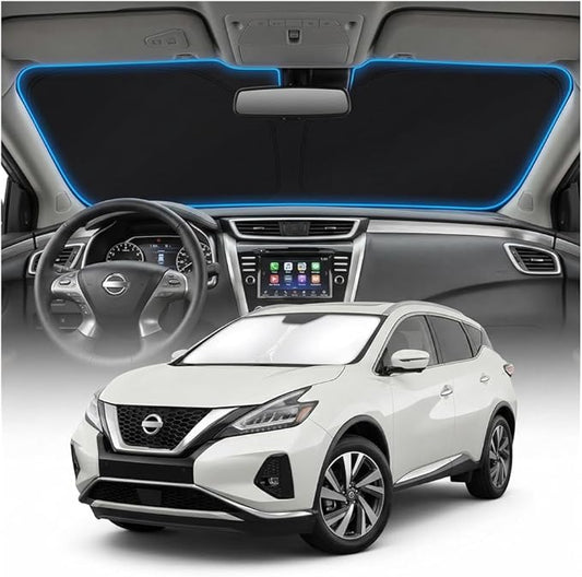 for Nissan Murano Sun Shade Windshield Cover - Custom Fit Murano Accessories 2015-2023 2024 Sunshade Foldable UV Protection & Heat Shield Sun Visor Accessories