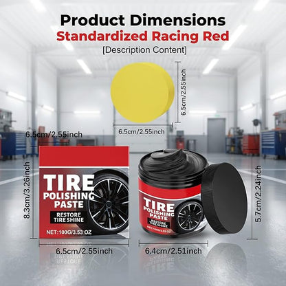 Tire Refurbish Wax Instant Gloss, 2026 New Car Tire Shine with Sponge, Tire Polishing Paste for Cars Trucks Motorcycles RVs & More (1PCS)