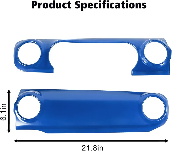 RT-TCZ Center Console Trim Cover Dashboard Control Panel Cover Decorative Interior Accessories for Jeep Wrangler JL JLU & Gladiator JT 2018-2022,Blue