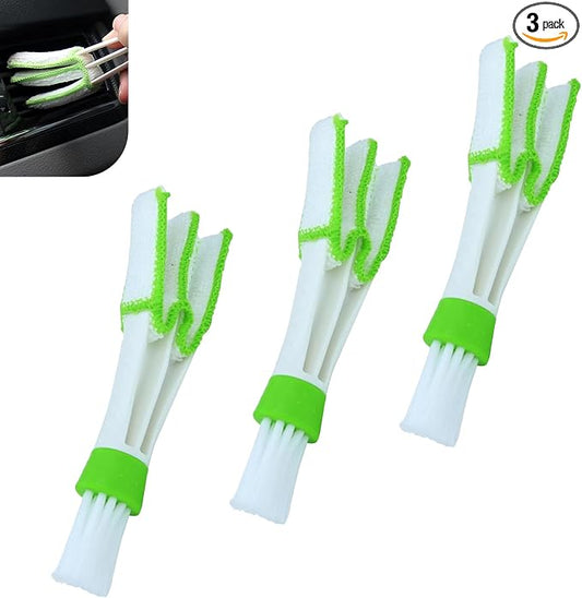 3 PCS Car Air Vent Cleaning Brushes, Multifunctional Automotive Interior Tool for AC Vent & Gap Dust Removal, Universal for Most Cars, SUVs, Trucks