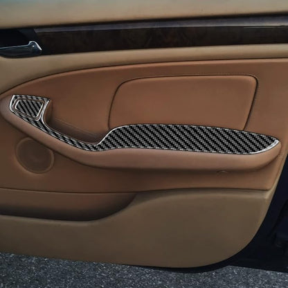 AIRSPEED Carbon Fiber Door Window Button Panel Cover for BMW E46 1998-2006, Center Console Interior Trim, Black Carbon Fiber