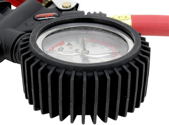Milton 573A Pro Analog Pistol Grip Inflator with Pressure Gauge - 36" Hose Ball Chuck w/Clip - Assembled in USA 160 PSI